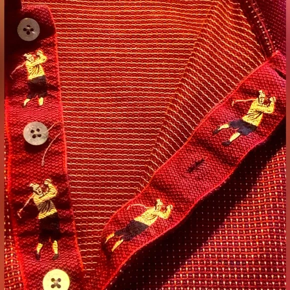BOBBY JONES COLLECTION Vintage Burgundy Polo Style Golf Shirt - Size L - Picture 2 of 6